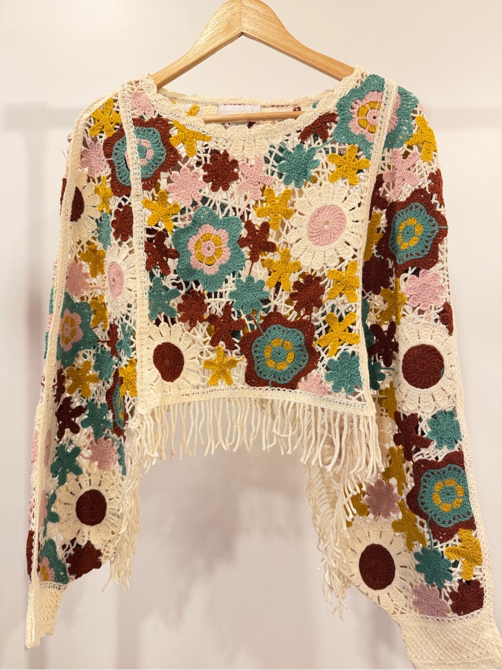 House of Harlow 1960 Crochet Fringe Sweater